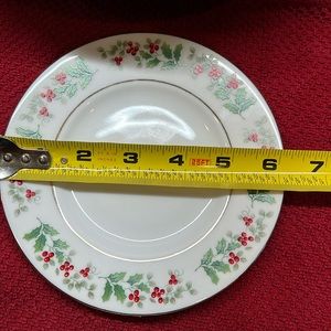 Gibson dessert plates.  The inner gold is worn on three of the plates